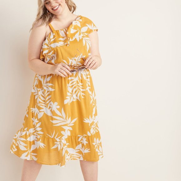Old Navy Dresses & Skirts - Waist-Defined Plus-Size One- Shoulder Dress New